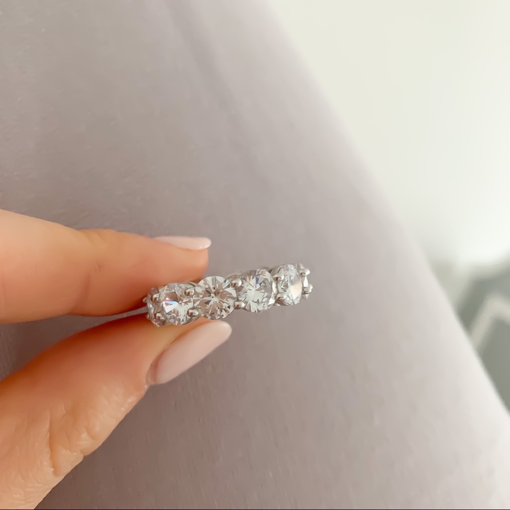 💎Round Travel CZ Diamond Wedding Band 925 Sterling Silver .70 carat each - Picture 5 of 7